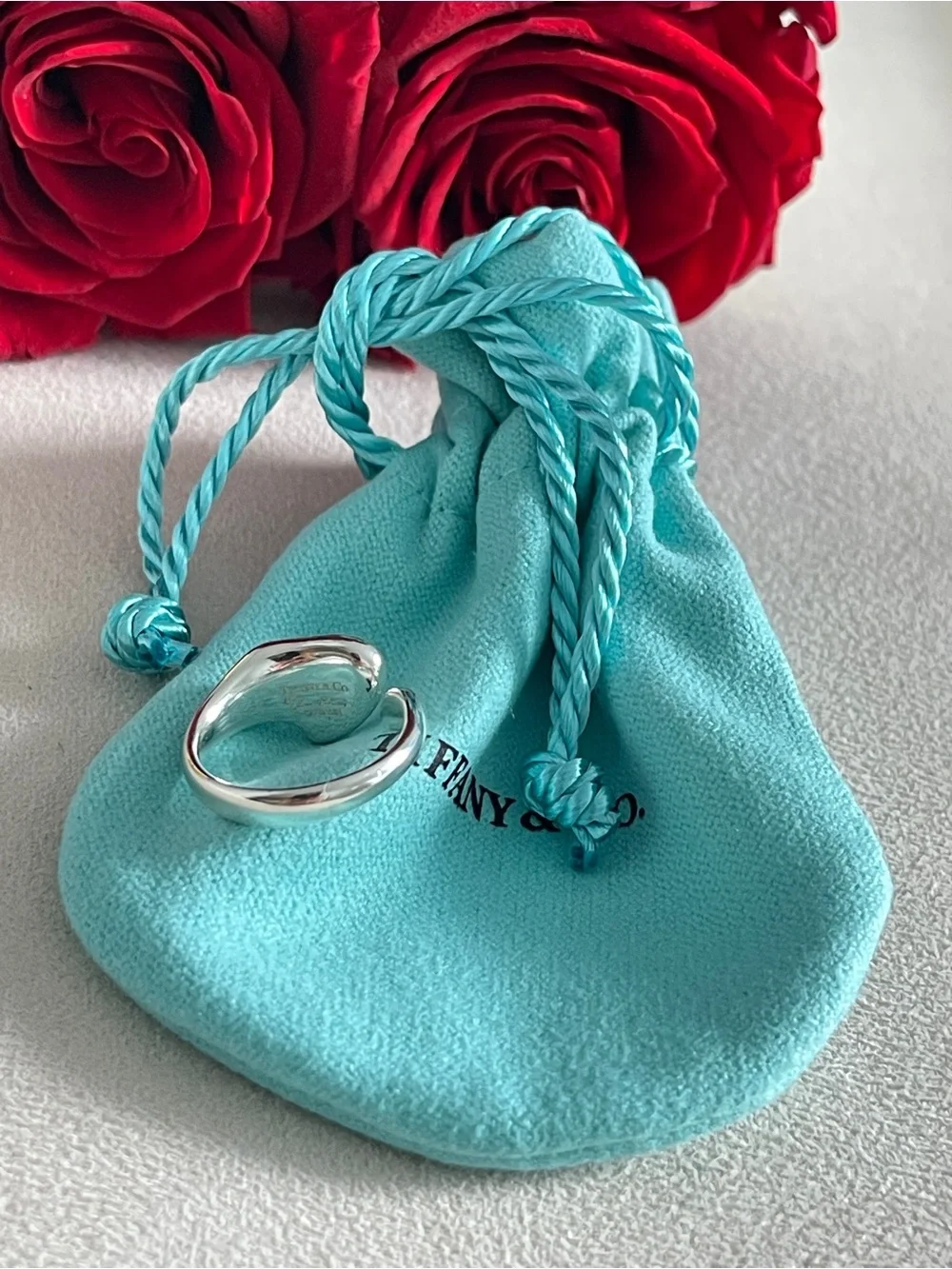 Tiffany & Co. Elsa Peretti Full Heart Ring Sterling Silver Size 5